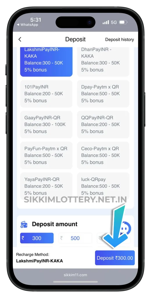 sikkimlottery-deposit-page